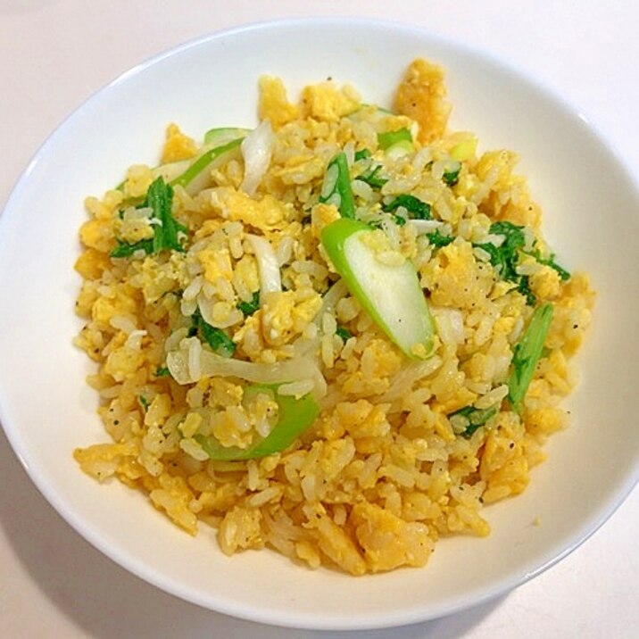 簡単朝ごはん☆わさび菜チャーハン